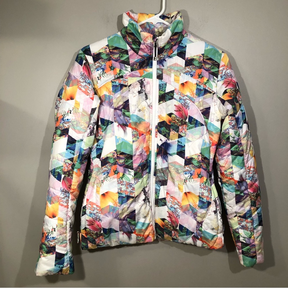 Obermeyer Snow Jacket Girls Teen Size L 14-16  lightweight  puffer Multi-Color